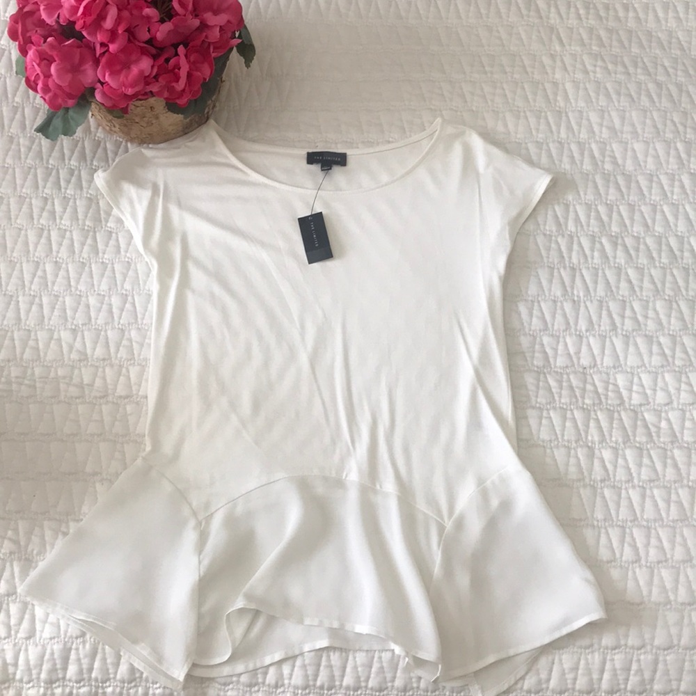 New! White Peplum Top